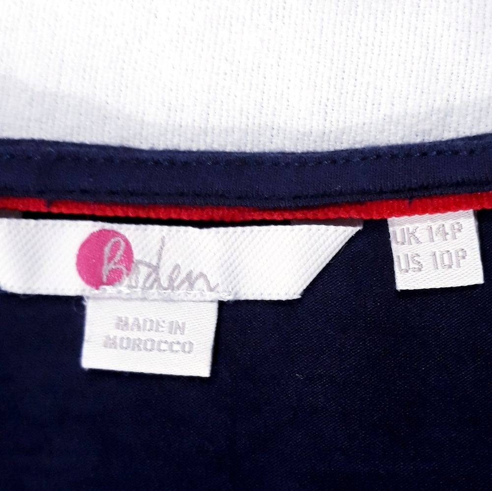Boden Navy Wrap Midi Dress Short Sleeve Lightweight Size 10 Petite - Picture 5 of 13